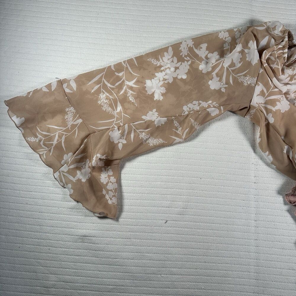Peach Love California Pink Floral Long Sleeve Bodysuit - Picture 4 of 11